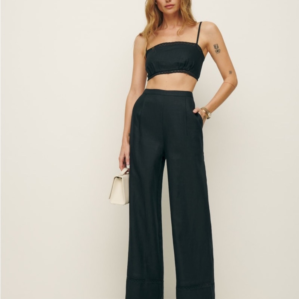Reformation Violet Linen Two Piece